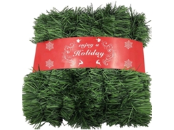 Guirlanda de Natal 15m decoração artificial verde para lar e jardim | S/MARCA