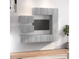 Conjunto Móveis De Tv 8 Pcs Madeira Processada Sonoma Cinza