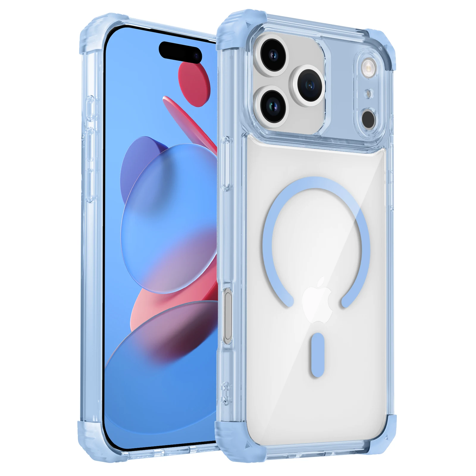 (iphone 11 Azul) Capa Protetora Deluxe Com Moldura Resistente A Impactos E Capa Protetora Transparente Com Airbag Magnético