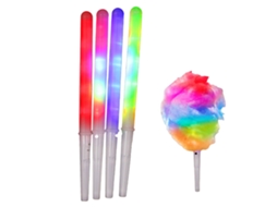 Vara de Algodão Doce Led Reutilizável 7 Cores Luz Brilhante Piscante 18cm S/MARCA