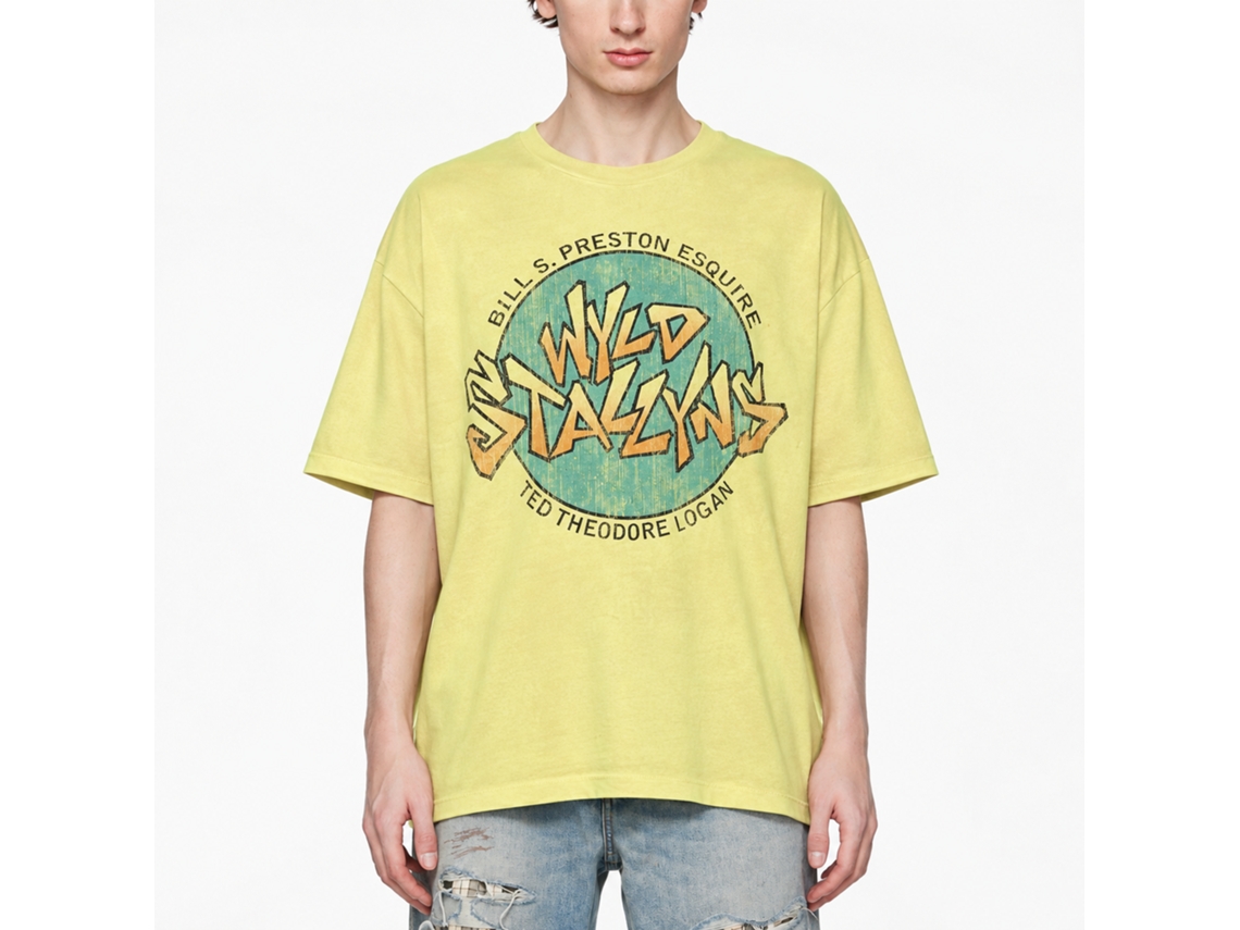 Rockinstone Bill And Ted Stallyns Heather Yellow Adult T-shirt Size:s