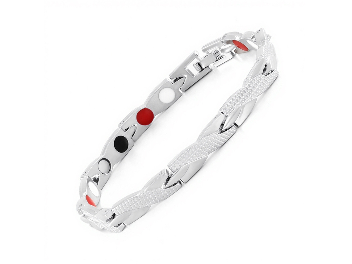 Pulseira De Cobre, Bracelete Magnética Com Estampa De Dragão, Unissex (prata) Spqment