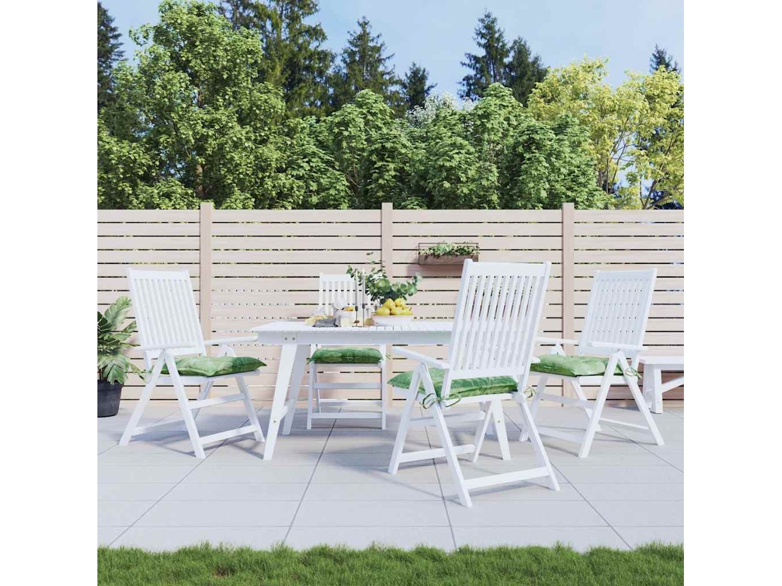 Vidaxl Almofadões P/ Cadeira 4 Pcs 40x40x7 Cm Tecido Padrão Folhas
