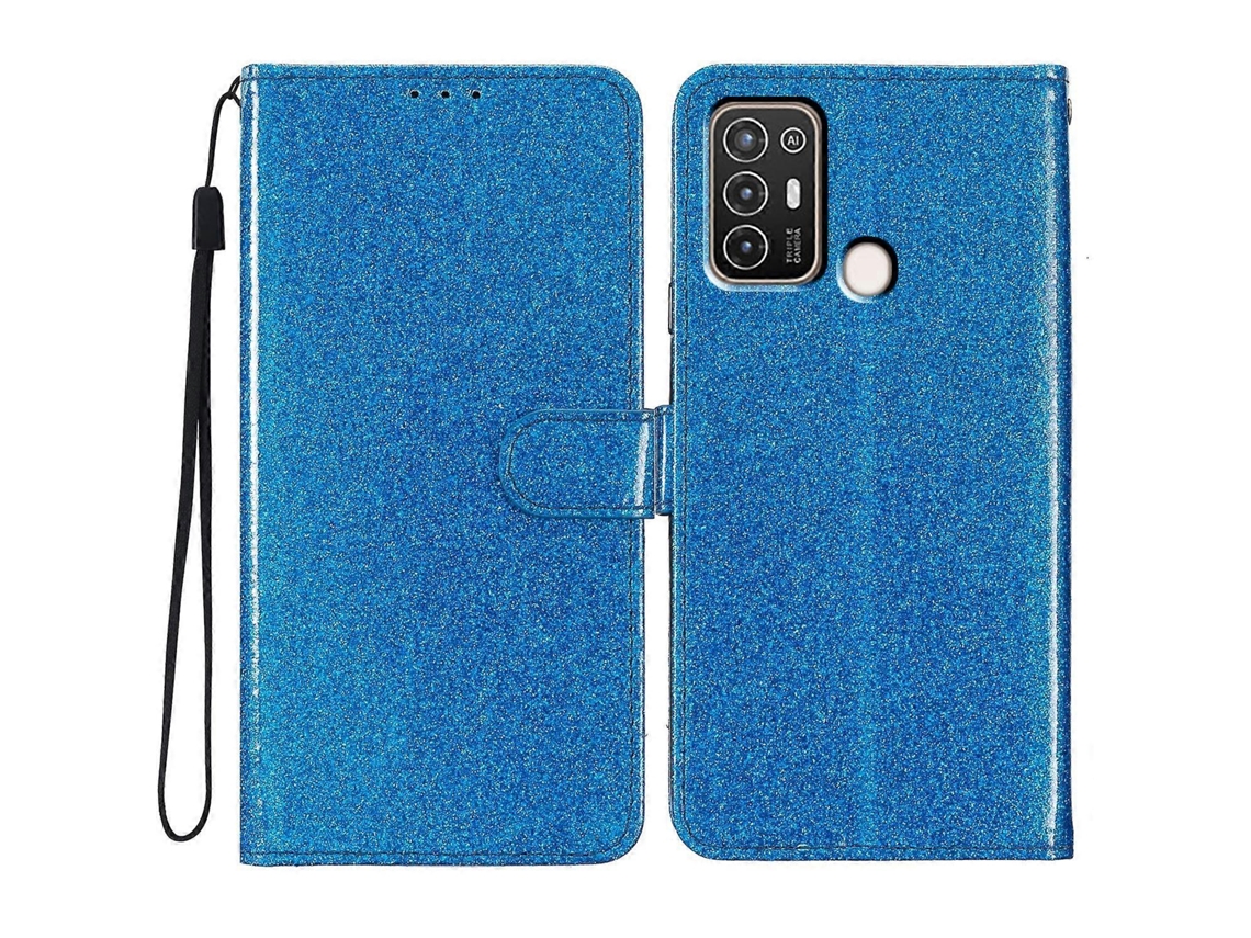 Capa De Celular De Couro Com Glitter Em Pó
