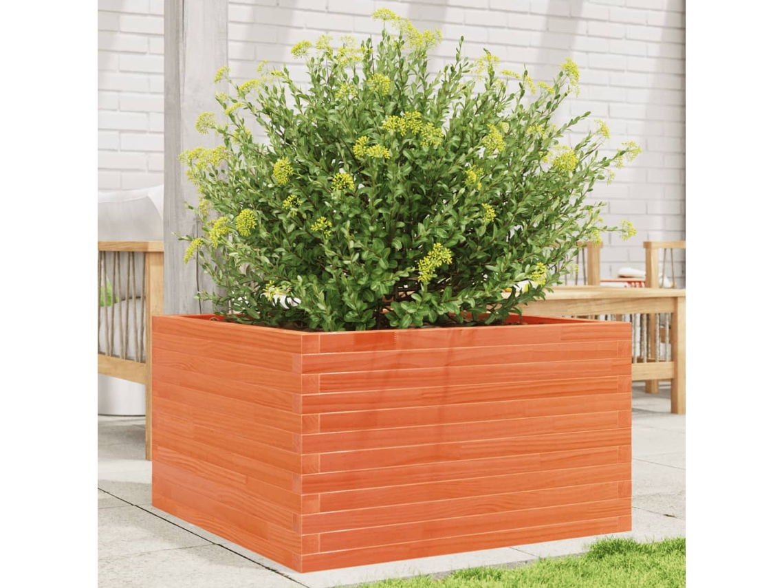 Vidaxl Vaso/floreira De Jardim 80x80x45,5 Cm Pinho Maciço Castanho Mel