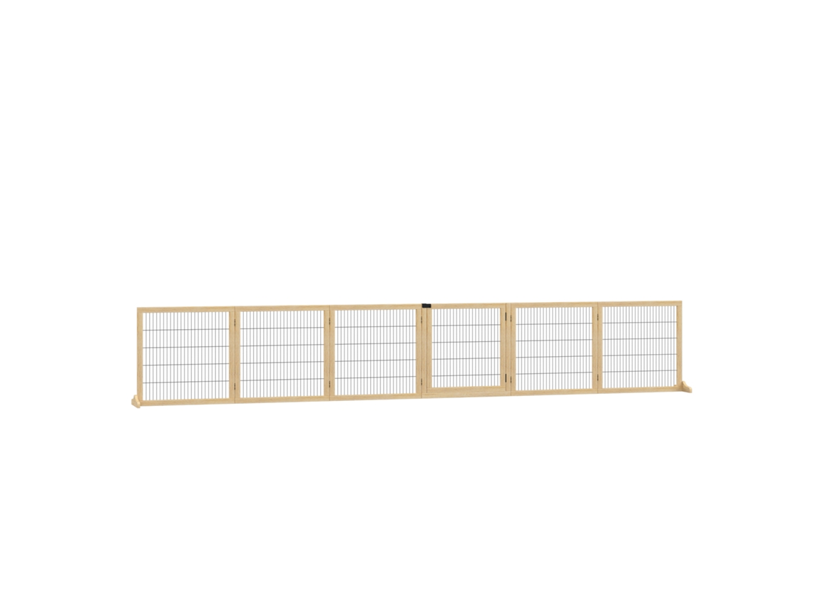 Portão Segurança Madeira Dobrável Escadas Portas Suporte Pé Natural 432x36x70cm - Qualidade