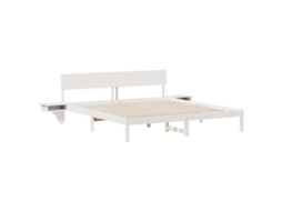 Conjunto 1 Estrado De Cama Plataforma Vidaxl Branco Madeira De Pinho Maciça (180 X 200 Cm)