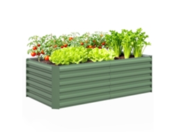Vaso Elevado em Aço Galvanizado. Canteiros com Base Aberta. 180 X 90 X 57,5 Cm. Verde Claro Ge