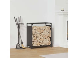 Vidaxl Suporte Para Lenha 60x28x65 Cm Aço Laminado A Frio Preto