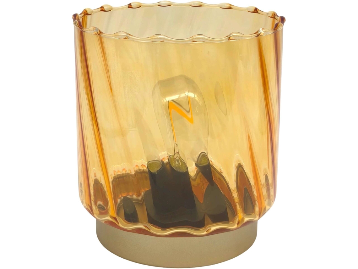 Candeeiro Vidro Amarelo Led Kasa