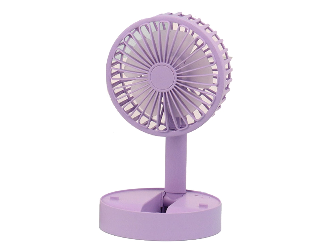 Ventilador de Mesa Dobrável Portátil com 3 Velocidades, Silencioso e Suporte para Celular Roxo | S/MARCA