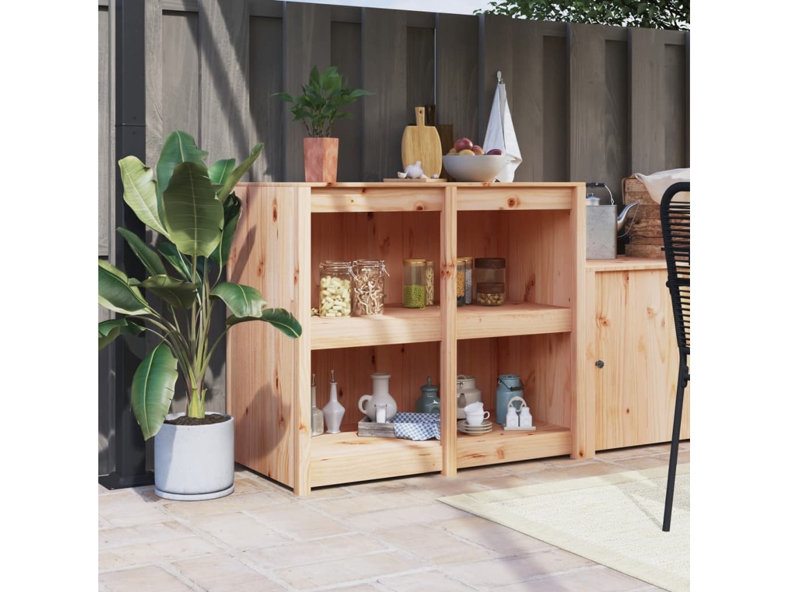 Vidaxl Armário De Cozinha Para Exterior Meppel 106x55x92 Cm Pinho Maciço