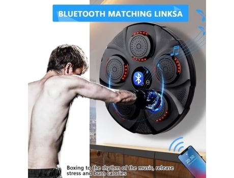 Máquina De Boxe Musical Qingque 40cm Bluetooth Luvas Incluídas Fitness