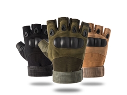 Luvas Táticas Masculinas Dedos Longos E Meios Dedos Para Motocicleta, Ciclismo, Treino, Outdoor Preto L