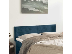 Vidaxl Cabeceiras Azul-escuro 144x5x78/88 Cm Veludo