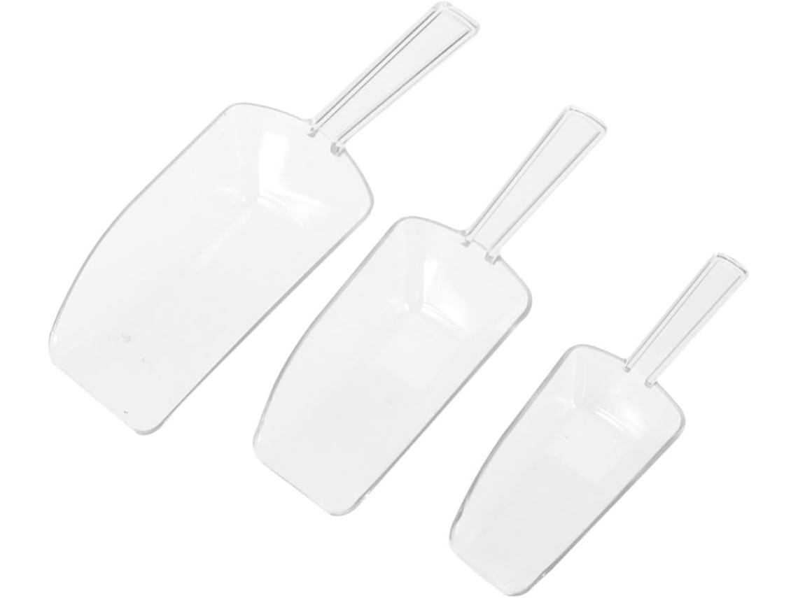 Colher Medidora Multiuso Transparente De Plástico, Conjunto De 3 Peças