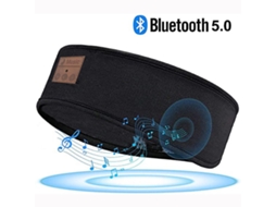 Fones Sem Fio JIAPEI para dormir com faixa cabeça Bluetooth, microfone, alto-falantes, preto