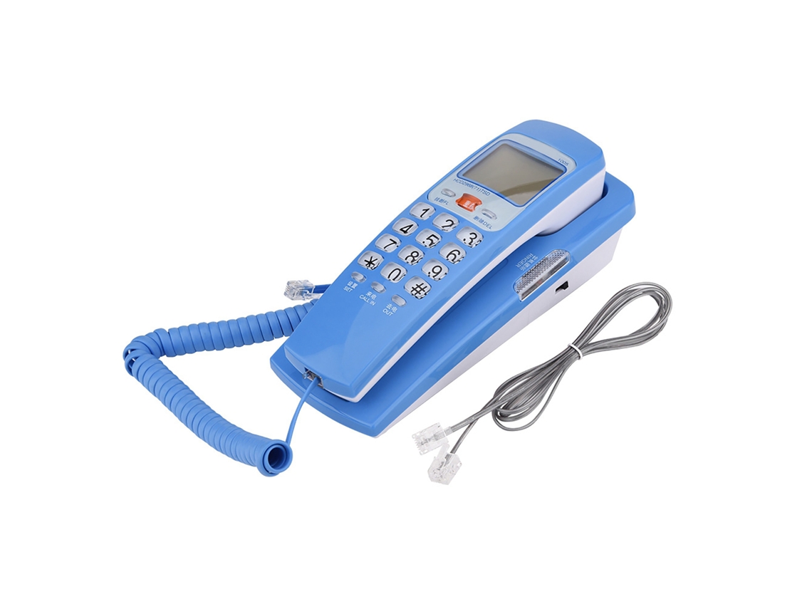 Telefone Fixo Com Fio Caller Id Dtmf Para Mesa Extensão Linha Telefônica Moda Azul