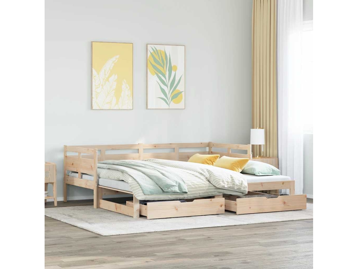 Vidaxl Sofá cama com Gavetão e Gavetas Sem Colchão 90x190 Cm