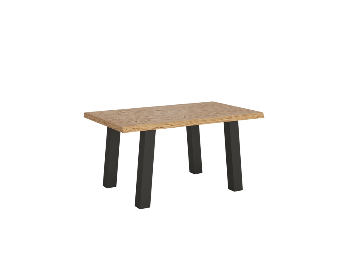 Mesa Extensível 90x140/240 Cm Svalen Carvalho Descascado Pernas Antracite Itamoby