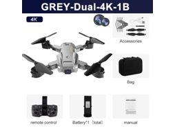 Drone Q6 Com Câmera Dupla 4k Hd, Quadricóptero Dobrável Bestvite (1 Baterias Duração Da Bateria 15 Min Cinza)