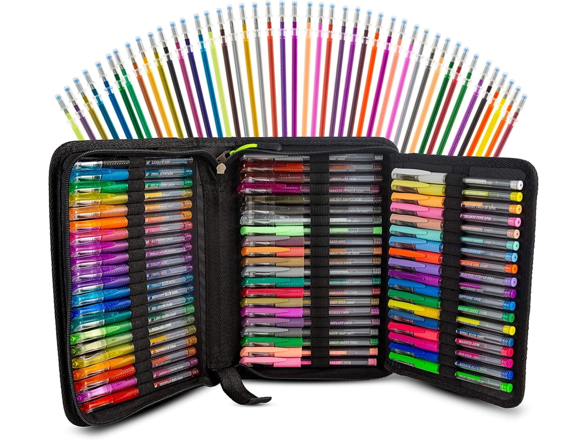 Conjunto de 120 Canetas em Gel Coloridas AQUAFORGE