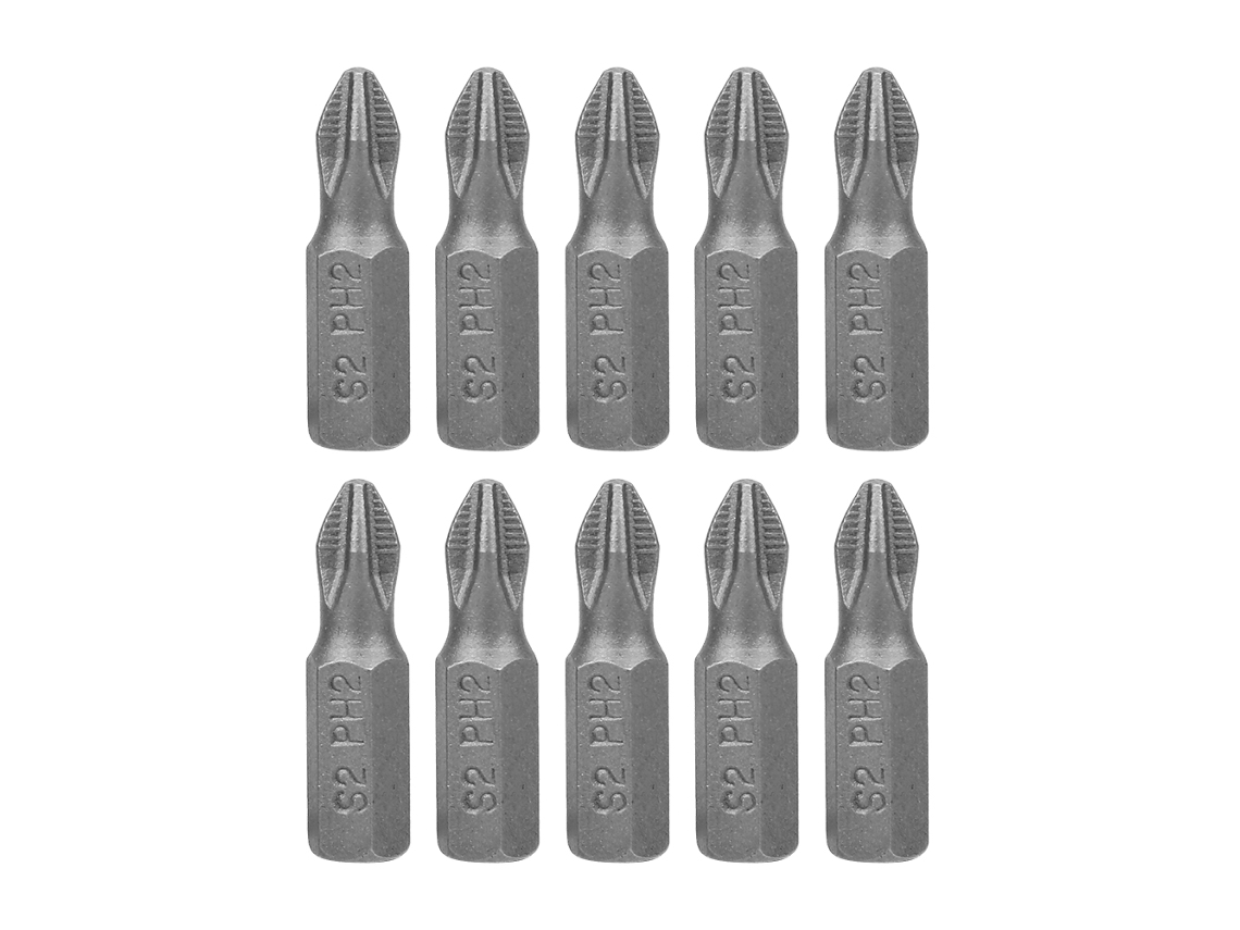 10pcs Bits De Parafusadeira Elétrica Ph2 Com Shank Hexagonal Magnético Anti-deslizante (25mm)