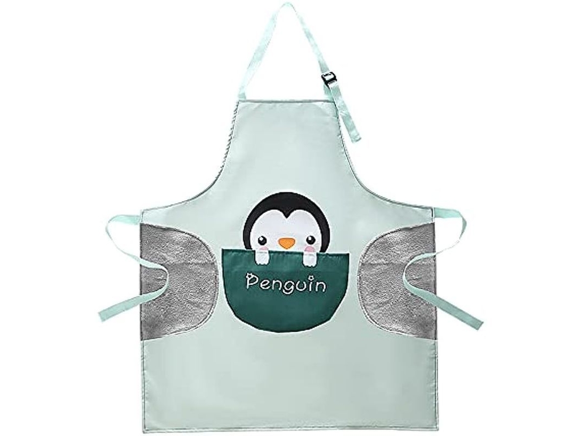 2026 delantal de Animalito Cútico Impermeable Ajustable para Cocina Barbacoa Niños Adolescentes Pingüino