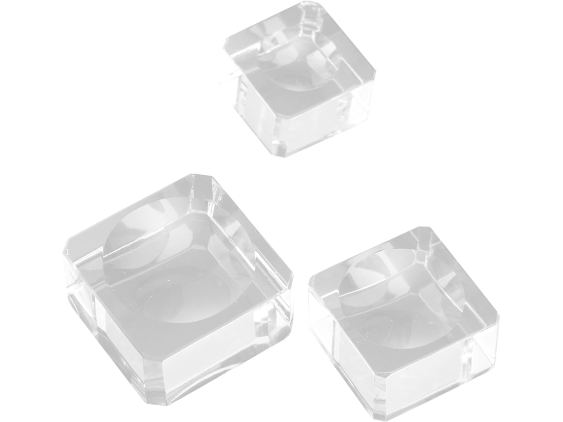 Base De Cristal Transparente Homoyoyo 3 Peças, Suporte De Vidro Quadrado 25a 35mm Para Exibição E Decoração Casa