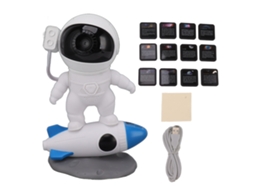 Projetor de Estrelas Galáxia Luz Noturna Usb 360° Rotação Cabeça Astronauta | S/MARCA