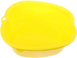 Balde De Plástico Amarelo Para Massagem Dos Pés, Ideal Para Banheira Ou Lavatório. Durável E Prático.