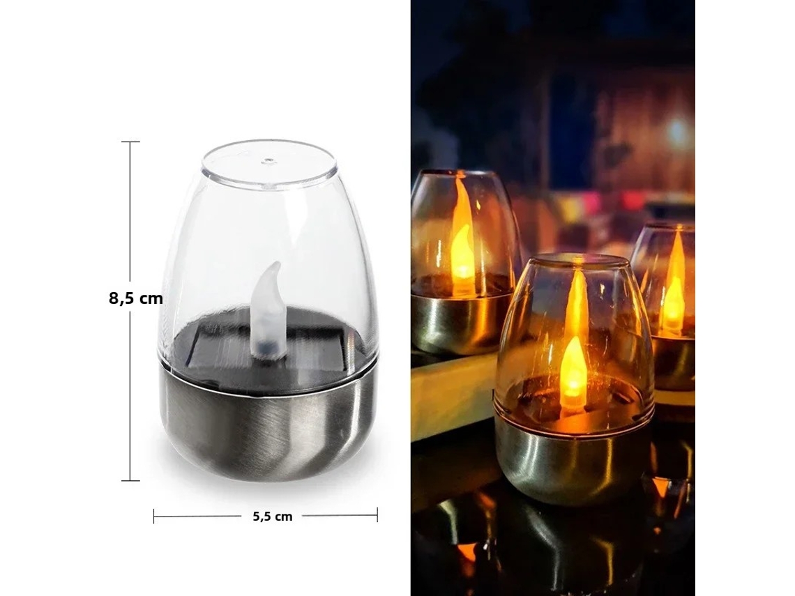 (4pcs Transparente) Impermeável Recarregável Led Vela Solar, Pode Ser Usado Como Luz Noturna Decorativa, Vela Em Forma De Flor Sem Chama