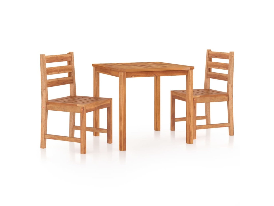 Conjunto de 3 Jantar para Jardim Madeira de Teca Maciça MAISON EXCLUSIVE (90x200 cm)