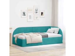 Vidaxl Estrutura de Cama de Canto Turquesa 80 Cm X 200 Cm Veludo