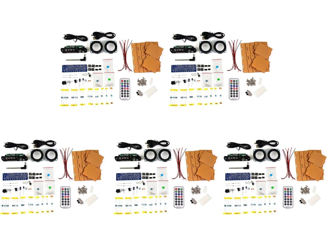 Kit com 5 Alto falantes Bluetooth para Montagem Própria, com Rádio Fm de 87,5 a 108 Mhz. SFUSHOS