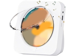 Leitor Cd Portátil -718 Bluetooth, Alto-falantes Duplos, Rádio Fm, Usb, Modo Fone De Ouvido, Estéreo, Branco