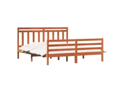 Estrutura da Cama com Cabeceira Marrom Cera 180x200 cm MAISON EXCLUSIVE