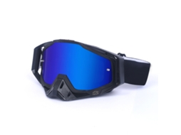 Rebe-óculos Esportivos Outdoor Para Ski E Moto, Antipoeira E Antivento, Armadura Preta, Lente Azul, Unissex