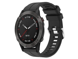 Bracelete para Garmin Fenix 6 Sapphire Gps 22Mm Faixa de Relógio de Silicone de Cor Sólida Preta VENISYMLIS