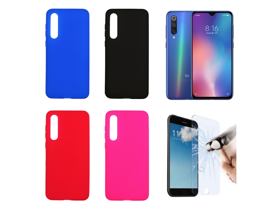 Lurelia Kit Proteção Para Xiaomi Mi 9 Se 4g, Capa Tpu Gel E Vidro De Ecrã