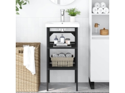 Vidaxl Estrutura P/ Lavatório Casa De Banho Ferro 40x38x83 Cm Preto