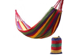 Hammock Dupla Portátil Camping Vermelha com Cintos