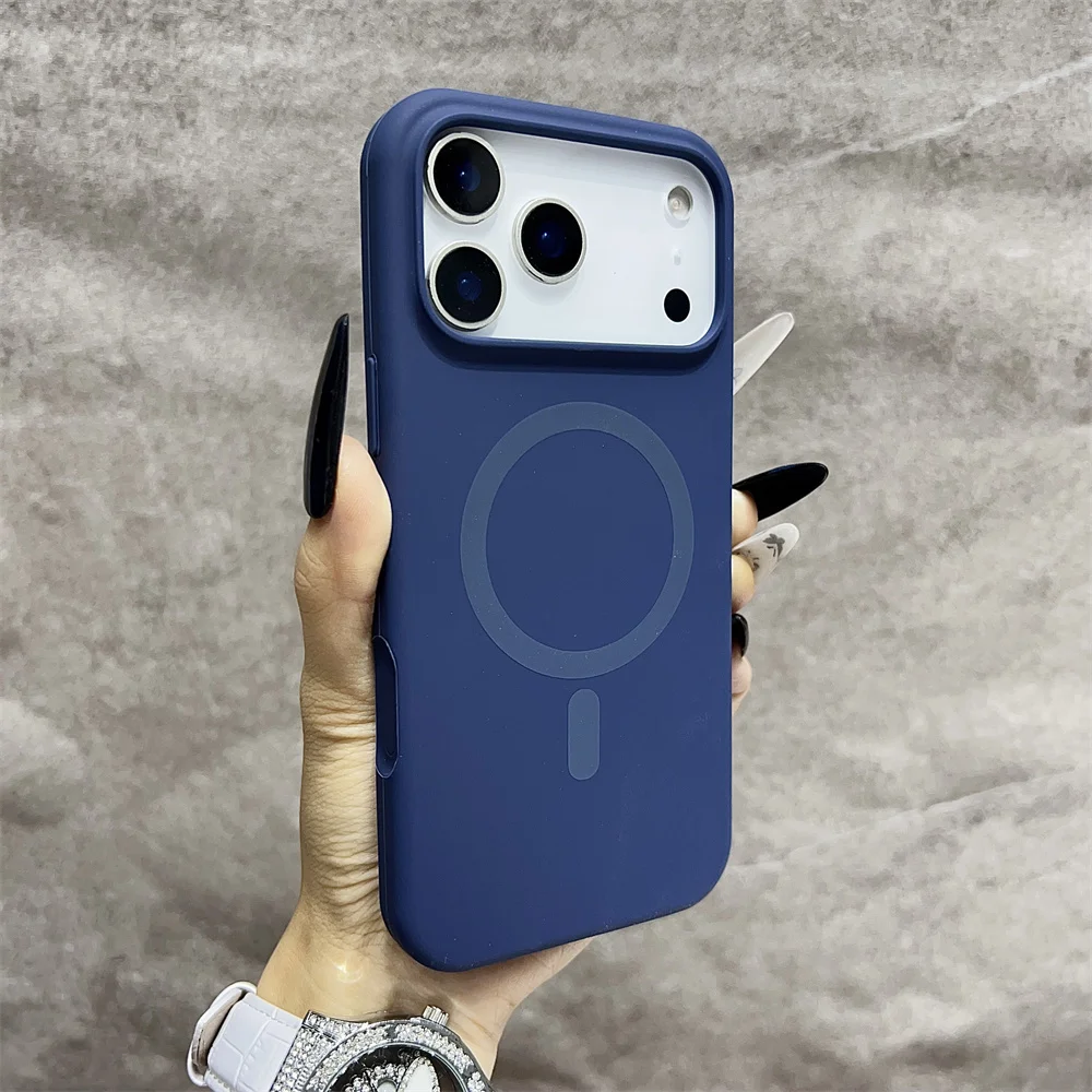 (iphone 13, Azul) Capa Protetora Magnética Magsafe Para Iphone, Feita De Silicone.