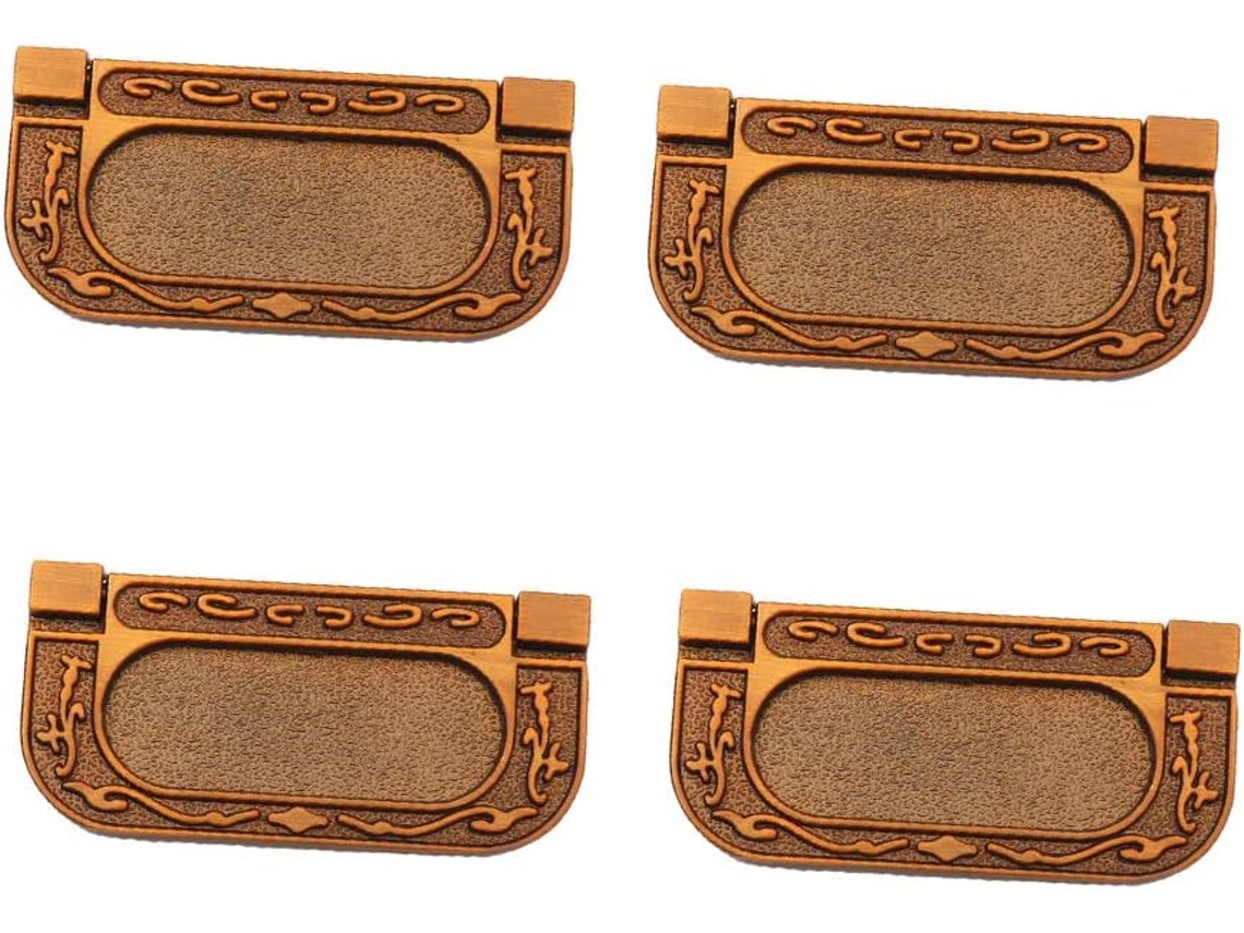 Conjunto De 4 Puxadores Invisíveis Em Liga Zinco Para Gavetas, Armários E Guarda Roupas, Com Parafusos Jade Branco B Cor