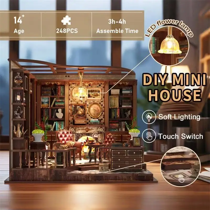 Kit de Modelo de Mini Casa para Estudo na Margem Esquerda em 3d MDUG (faça Você Mesmo)