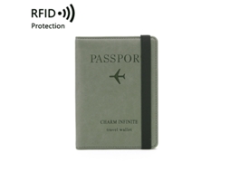 Bolsa Porta-passaporte Rfid, Estojo De Viagem Em Couro, Verde