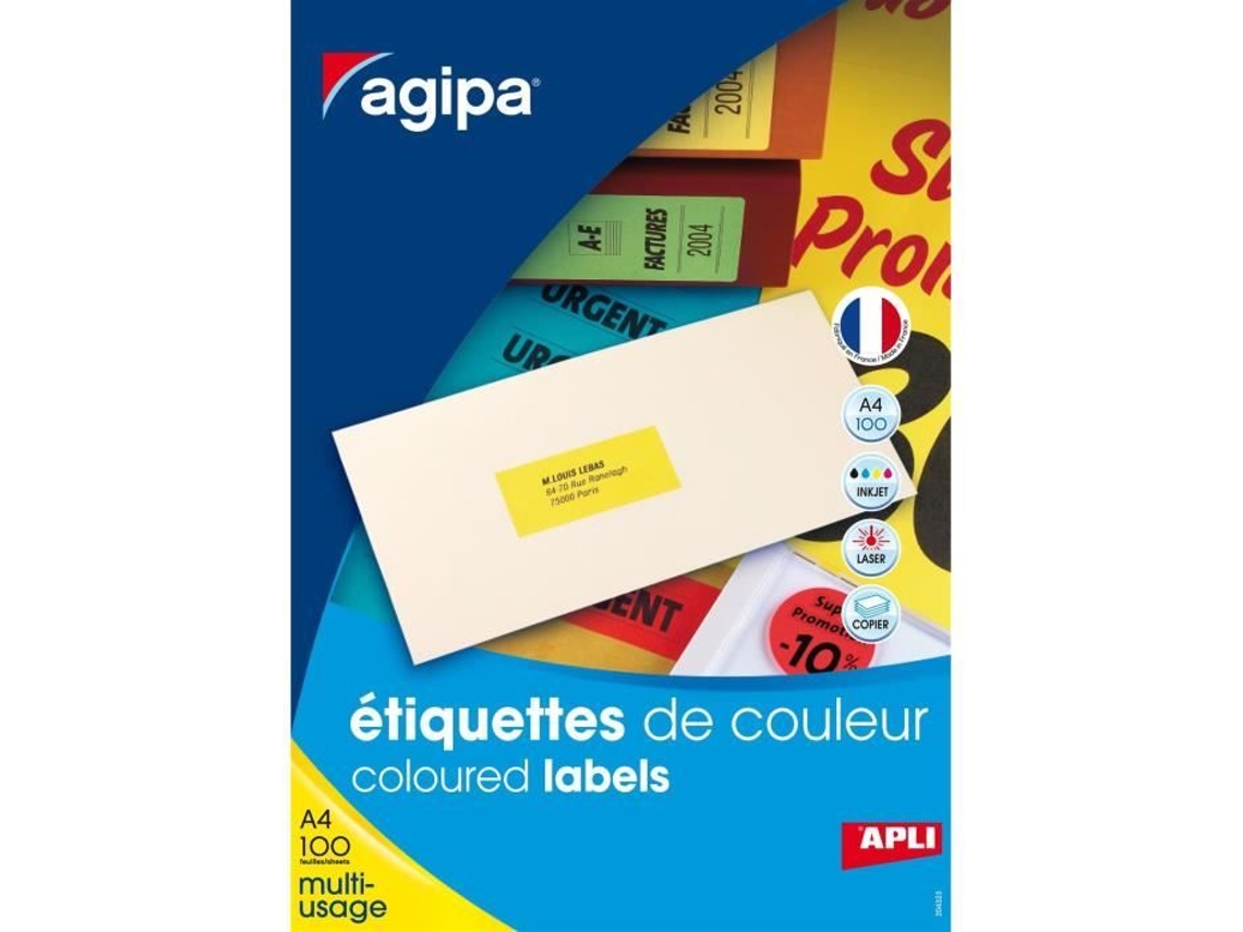 Caixa Com 2700 Etiquetas 70x31 Mm Multiuso Canto Direito Vermelho Agipa (27 X 100f A4)