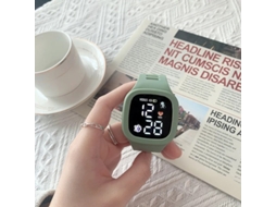 (verde) Relógio Esportivo Digital Led Unissex, À Prova D'água, Com Pulseira De Silicone.