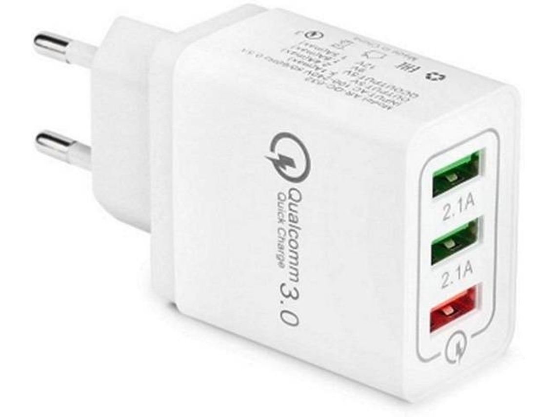 Carregador Usb De Uso Geral 3 Branco*