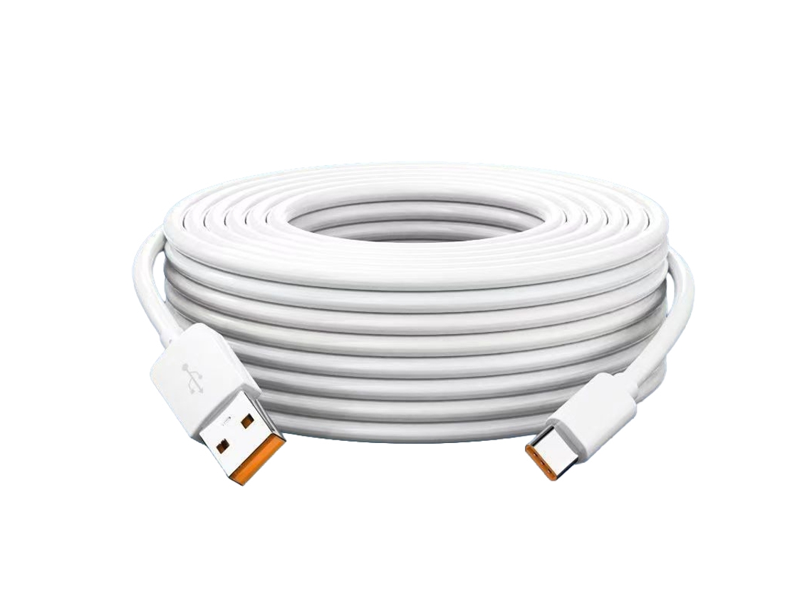 Laxiscreed Cabo De Dados Extensível Para Android, 2m A 12m, Compatível Com Câmeras De Segurança E Dispositivos Type-c